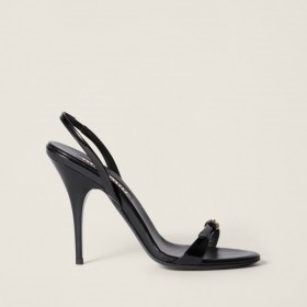 Miu Miu Patent Leather Sandals Black