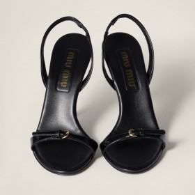 Miu Miu Patent Leather Sandals Black