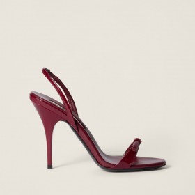 Miu Miu Patent Leather Sandals Crimson