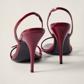 Miu Miu Patent Leather Sandals Crimson