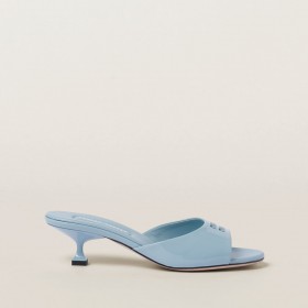 Miu Miu Patent Leather Sandals Sky Blue
