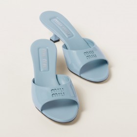 Miu Miu Patent Leather Sandals Sky Blue