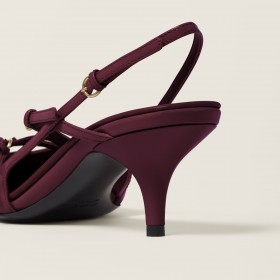 Miu Miu Patent Leather Slingbacks With Buckles Crimson M055
