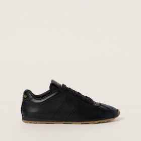 Miu Miu Plume Nappa Leather Sneakers Black