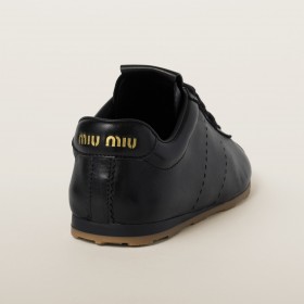 Miu Miu Plume Nappa Leather Sneakers Black