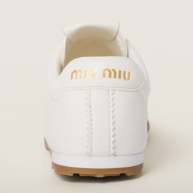 Miu Miu Plume Nappa Leather Sneakers Ivory