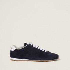 Miu Miu Plume Suede Sneakers Navy