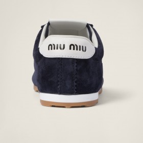 Miu Miu Plume Suede Sneakers Navy