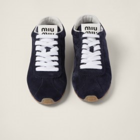 Miu Miu Plume Suede Sneakers Navy