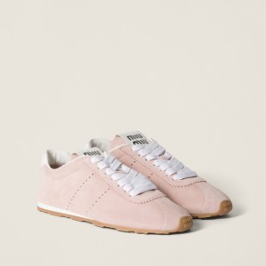 Miu Miu Plume Suede Sneakers Orchid Pink