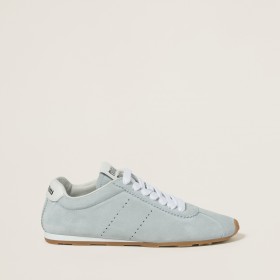 Miu Miu Plume Suede Sneakers Sky Blue