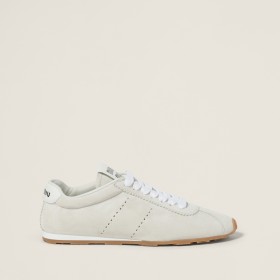 Miu Miu Plume Suede Sneakers White
