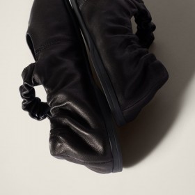 Miu Miu Ruches Nappa Leather Ballerinas Black