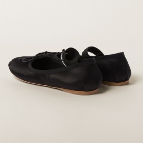 Miu Miu Satin Ballerinas Black