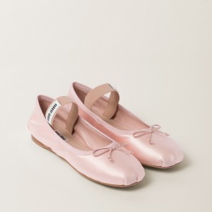 Miu Miu Satin Ballerinas Orchid Pink