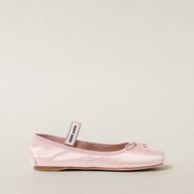 Miu Miu Satin Ballerinas Orchid Pink