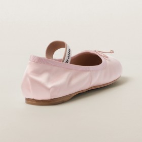 Miu Miu Satin Ballerinas Orchid Pink