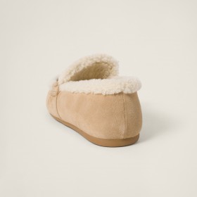 Miu Miu Suede Loafers Ecru
