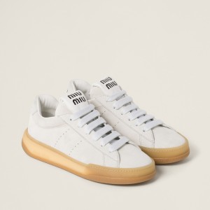 Miu Miu Suede Sneakers White