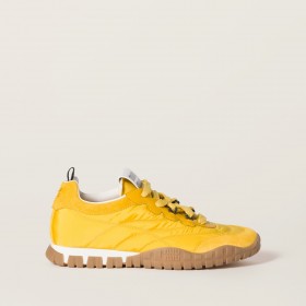 Miu Miu Tyre Technical Fabric And Suede Sneakers Topaz