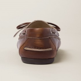 Miu Miu Unlined Bleached Leather Boat Shoes Sienna