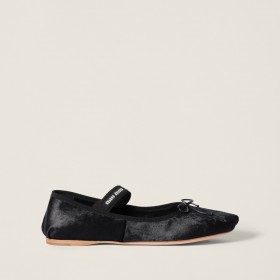 Miu Miu Velvet Ballerinas Black