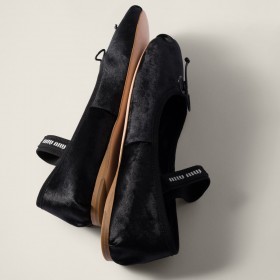 Miu Miu Velvet Ballerinas Black