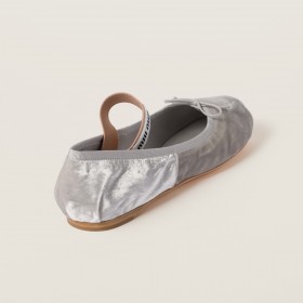 Miu Miu Velvet Ballerinas Granite Gray