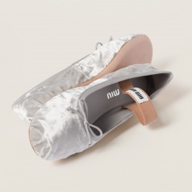 Miu Miu Velvet Ballerinas Granite Gray