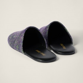 Miu Miu Wool Slippers Fern Green