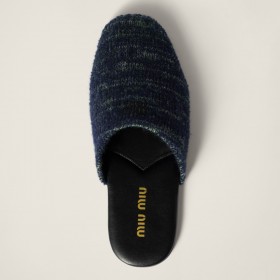 Miu Miu Wool Slippers Loden Green