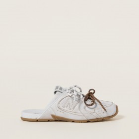 New Balance X Miu Miu 530 SL Deco Calf Leather Mules White