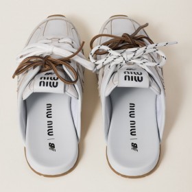 New Balance X Miu Miu 530 SL Deco Calf Leather Mules White