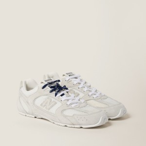 New Balance X Miu Miu 530 SL Suede And Mesh Sneakers White