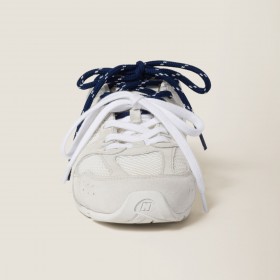 New Balance X Miu Miu 530 SL Suede And Mesh Sneakers White