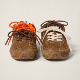 New Balance X Miu Miu 530 SL Suede Sneakers Cinnamon