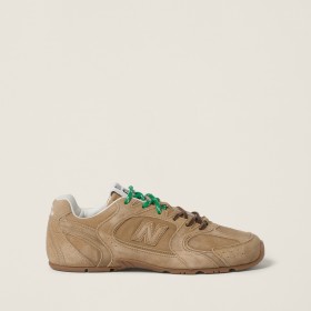 New Balance X Miu Miu 530 SL Suede Sneakers Ecru
